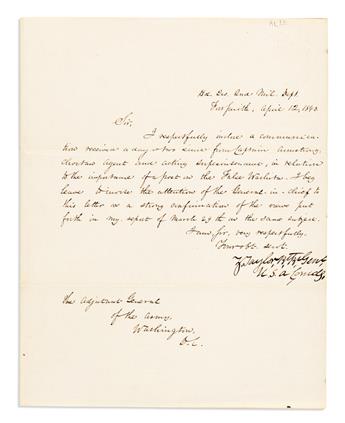 TAYLOR, ZACHARY; AND WINFIELD SCOTT. Letter Signed by Taylor, Z. Taylor.B[reve]t.B[rigadie]r.Gen[era]l / U.S.A Com[man]d[in]g, with a